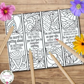 Mark Twain Inspirational Quotes Coloring Bookmarks Relaxing Zen Doodle ...