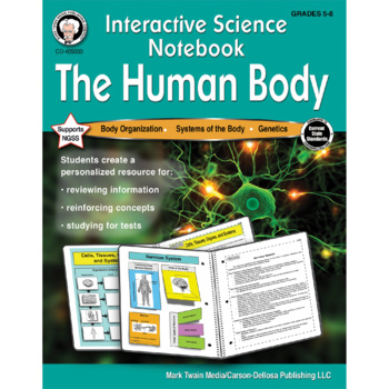 Preview of Mark Twain Intractv Sci Ntbk The Human Body Wkbk Gr 5-8 Printable 405030-EB