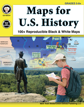Preview of Mark Twain Maps for U.S. History Workbook Grades 5–8 Printable 404247-EB