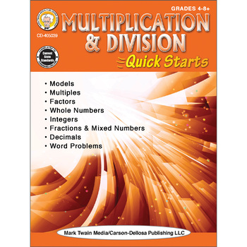 Preview of Mark Twain Mult & Division Quick Starts Wkbk Grades 4-12 Printable 405039-EB