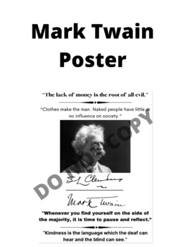 Mark Twain - Good Sentences Bulletin Board Set