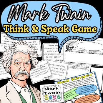 Preview of Mark Twain Think & Speak Game with Biography Video Introduction