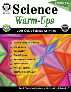 Preview of Mark Twain Science Warm-Ups Workbook Grades 5–8 Printable 404259-EB