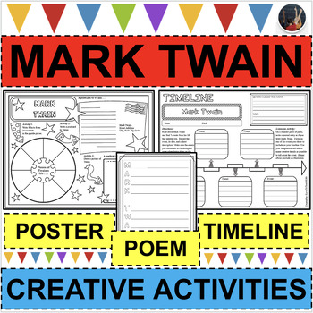 Preview of MARK TWAIN Research Project Timeline Poster Poem Biography Graphic Organizer