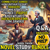 Mark Twain Top Novel Study Q&A Analysis Bundle Sub Plan CCSS