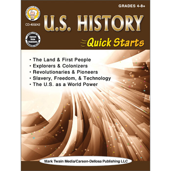 Preview of Mark Twain U.S. History Quick Starts Workbook Gr 4-12 Printable 405042-EB