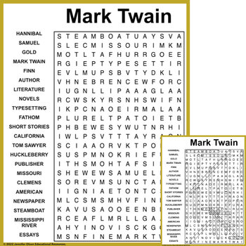 Preview of Mark Twain Word Search