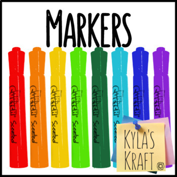 Markers | Mockup Movable Supplies by Kyla's Kraft | TPT