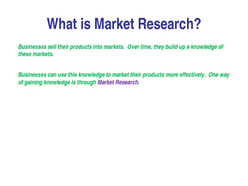 market research lesson plans
