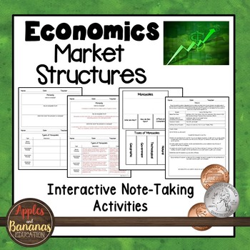 Preview of Market Structures - Economics Interactive Note-taking Activities