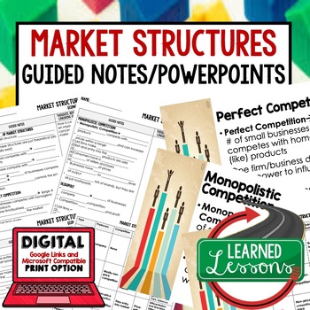 Preview of Market Structures Guided Notes & PowerPoint, Economic Notes, Digital Learning