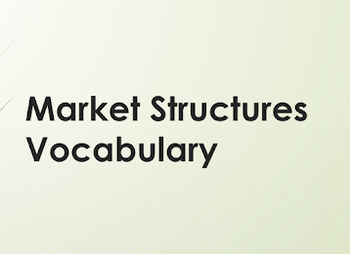 Preview of Market Structures and Business Types Vocabulary with Definitions and Worksheet