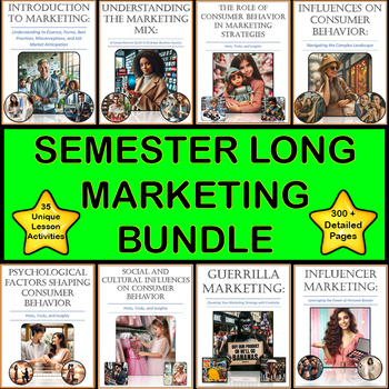 Preview of Marketing Bundle: Full Year/Semester Worth of Work of Activities, Projects, PPs