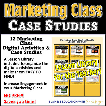 Preview of Marketing High School Class Case Studies | 12 Digital Activities Lessons BUNDLE!
