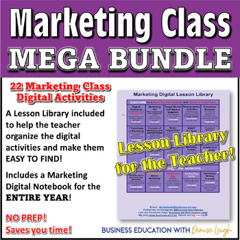 Preview of Marketing Class Activities w/ Digital Notebook & Case Studies for FULL COURSE