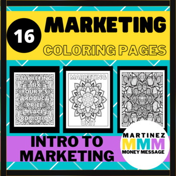 Preview of Marketing Coloring Pages: Introduction Terms and Definitions
