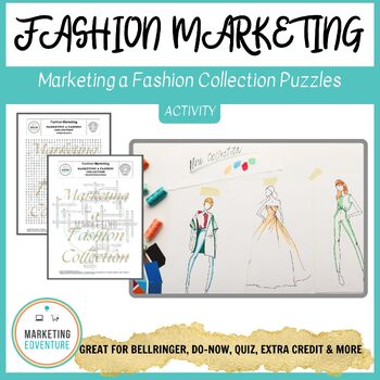 Preview of Marketing Fashion Collection Crossword & Word Search Puzzles | Design FACS