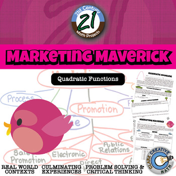 Preview of Marketing Maverick -- Quadratic Modeling - 21st Century Math Project