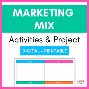 Preview of Marketing Mix 4 Ps Activities and Project