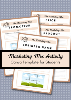 Preview of Marketing Mix Activity with Student's Business Idea - Canva Template