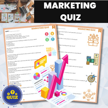 Preview of Marketing Quiz | Marketing Concepts Assessment Test | Business Areas