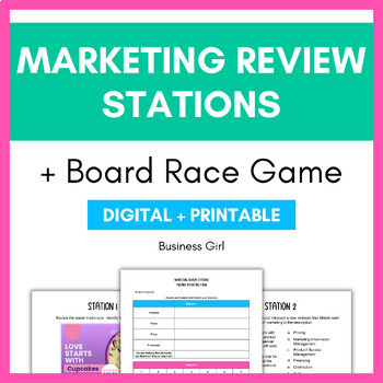 Preview of Marketing Review Stations and Board Race Game