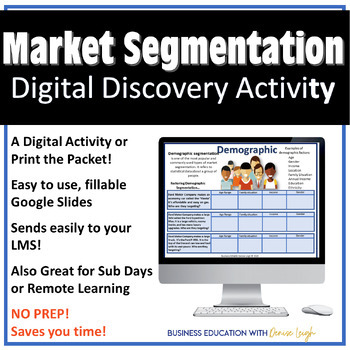Preview of Marketing Segmentation Digital Activity OR Print! - Marketing Class Lesson