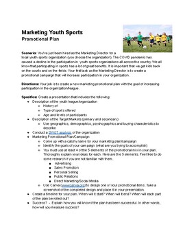 Preview of Marketing Youth Sports - Promotional Plan