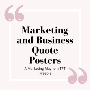 Preview of Marketing and Business Quote Posters