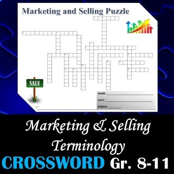 Preview of Marketing and Selling Terminology - Crossword Puzzle