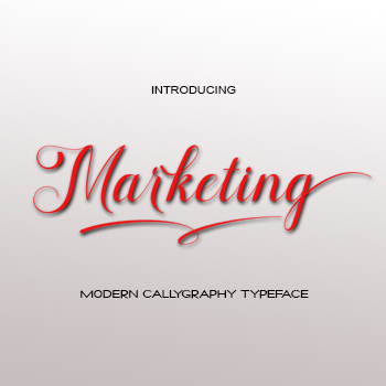 Preview of Marketing font script