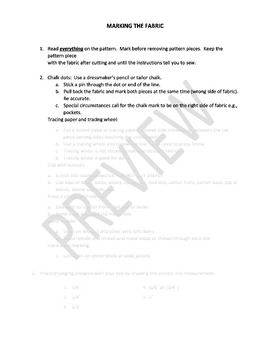 Preview of Marking The Fabric Study Lesson Guide, Quiz and Answer Key
