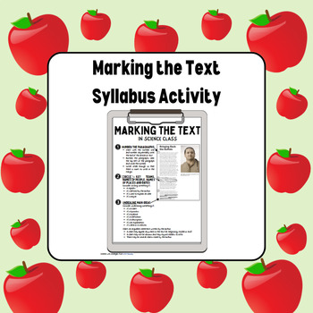 Preview of Marking the Text in Science - Syllabus Activity