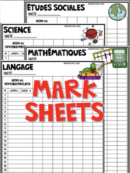 Preview of Marksheets