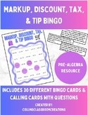 Markup, Discount, Tax, & Tip BINGO | 30 Unique Bingo Cards