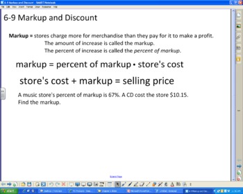 Preview of Markup and Discount Smartboard Lesson