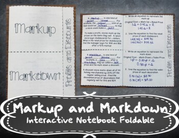 Preview of Markup and Markdown Foldable + Distance Learning