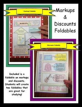 Preview of Markups and Discounts Foldable