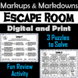 Markups and Markdowns Activity Escape Room (Percent Increa