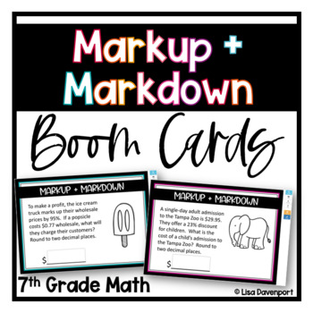 Preview of Markups and Markdowns Boom Cards