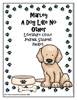 Preview of Marley A Dog Like No Other Literature Circle Journal Student Packet