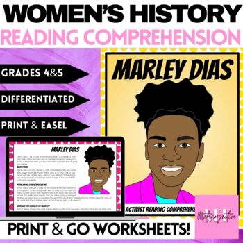 Preview of Marley Dias Reading Comprehension Worksheets - Women's History
