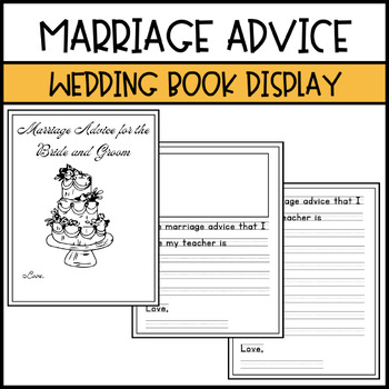 Preview of Marriage Advice Class Book - Wedding Display