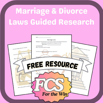 Preview of Marriage & Divorce Laws - Child Development & Interpersonal Relationships