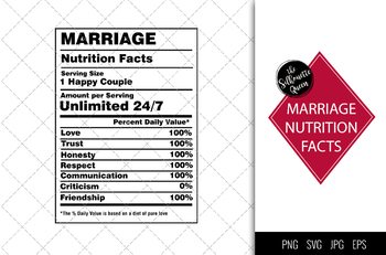 Preview of Marriage Nutrition facts svg – Nutrition svg –Marriage facts clipart