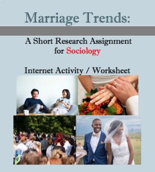 Preview of Marriage trends; Sociology worksheet, internet activity, short research