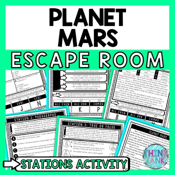 Preview of Mars Escape Room Stations - Reading Comprehension Activity - Solar System