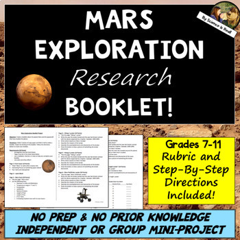 Preview of Mars Exploration Booklet Research Assignment Handout - Space Technology