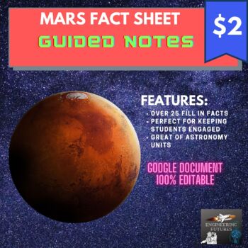 Preview of Mars Fact Sheet (Guided Notes)
