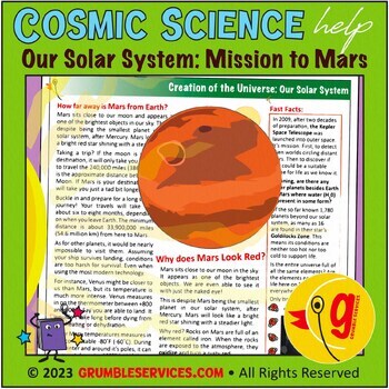 Preview of Solar System: Mars Rover & Mission to Mars - The Red Planet Montessori Science
